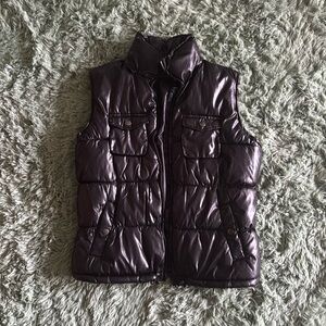 Faded Glory High Neck Faux Leather Vest